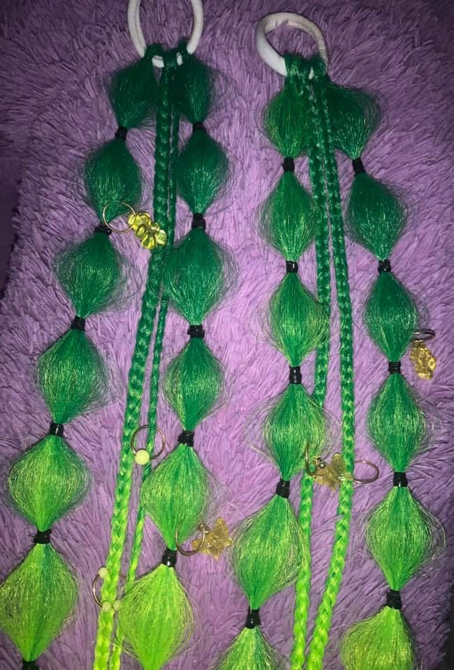 Green dragon bubble braids