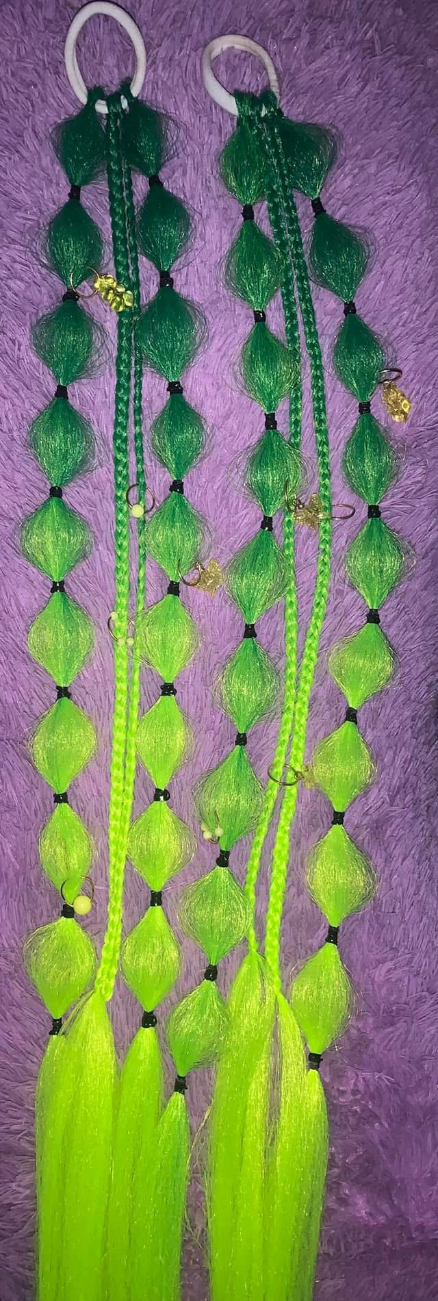 Green dragon bubble braids